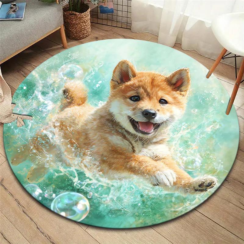 Vortex Crossing Gate Runder Bereichsteppich, Teppich für Wohnzimmer Schlafzimmer Sofa Spielzimmer Dekor, Rutschfeste Bodenmatte