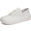 Fashion GKTINOO Genuine Leather Lace Up White Shoes For Women Flats Heel Sofe Soles Sneakers Shoes Luxury Leisure Fashion Big Head Shoes
