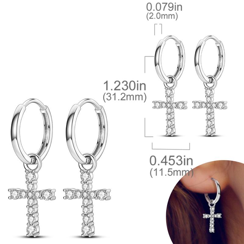 New Women Earrings Original 925 Silver Hoop Earrings Engagement Wedding Birthday Drop Earring Women Jewelry Gifts