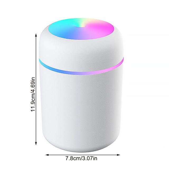 Multi-Function Car-Mounted Ultrasonic Humidifier with RGB Ambient Lighting and 300ml Aromatherapy Diffuser for Compact Spaces