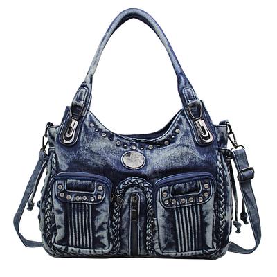 Nuevo Bolso vaquero de ocio de gran capacidad bandolera de hombro bolso tejido bolso