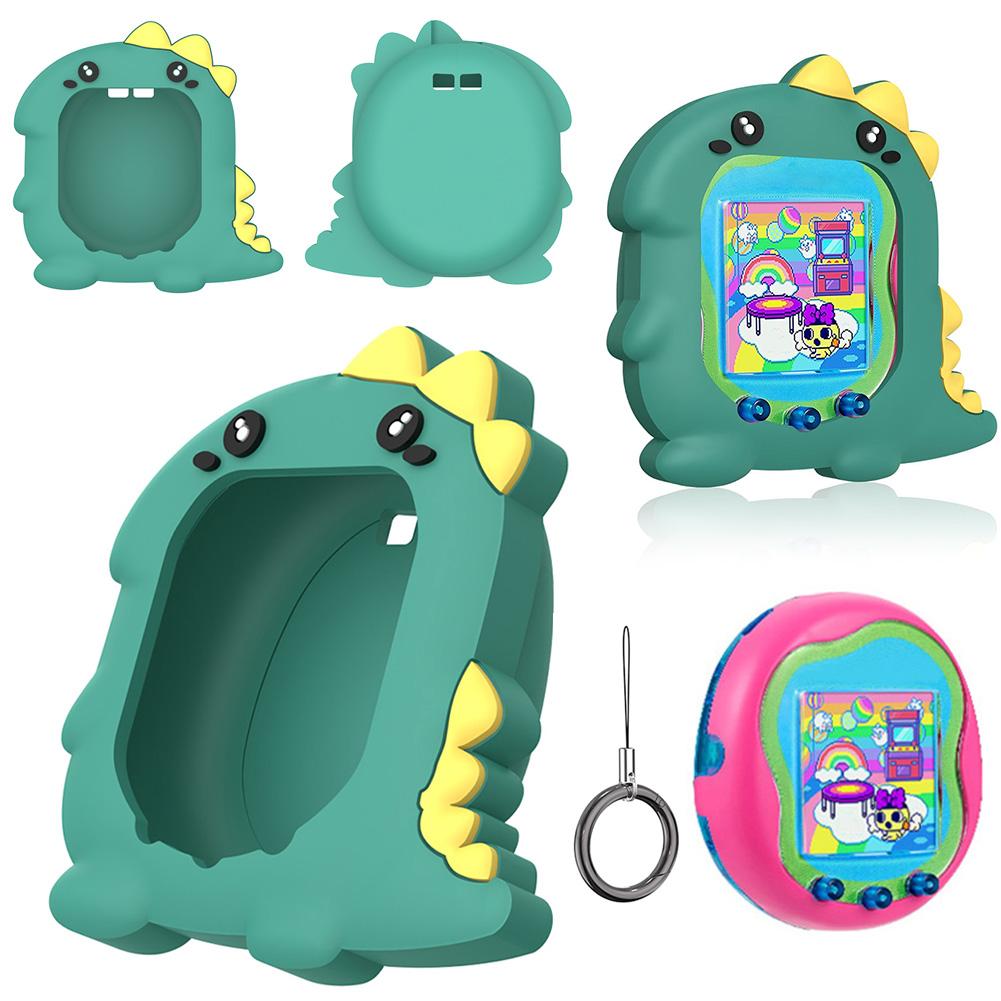 Protective Case Cute 3D Dinosaur Pattern Silicone Case Anti-Scratch Protective Cover with Finger Lanyard for Tamagotchi Uni 2025
