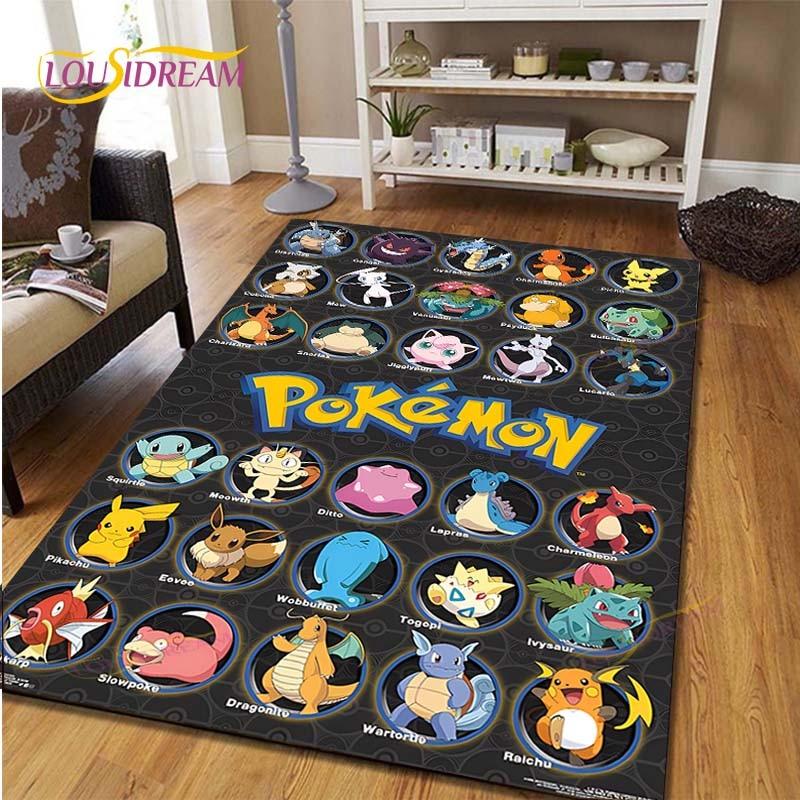 Pikachu Anime Pokemon Carpet Kids Carpets Living Room Tea Table Mats Bedroom Rug Washable Floor Mats Household Area Mat Dinosaur Rug