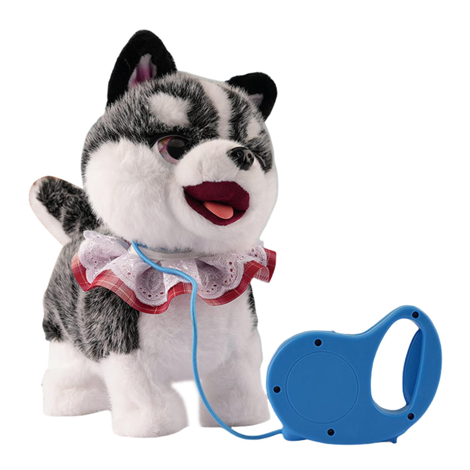 

Realistic Robot Puppy Toy with Remote Control Leash Interactive Plush Dog Stuffed Animal Barking Walking Dog Toys for Ages 4 Up