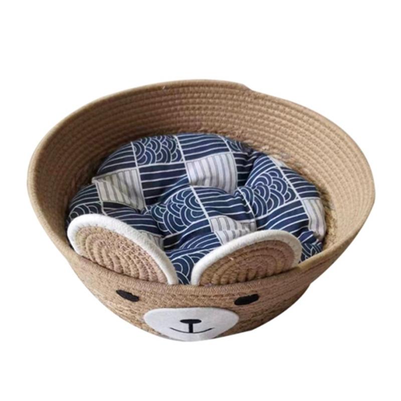 Cats Puppy Bed Basket Base Detachable Cushion Basket for Small To Medium Pet Creative Pet Bed Cute Nest