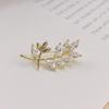 Korean Style Copper Inlaid Zirconia Summer Brooch Cardigan Collar Pin
