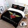 """Bon Jovi Heart Logo Biancheria da Letto" Set Copripiumino Copripiumino Federe""" (1 * Copripiumino 2 * Federe, senza piumino)