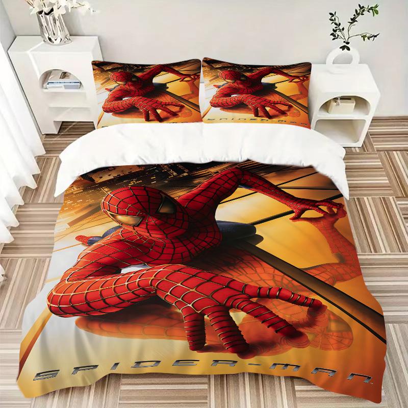 Spiderman Hero Print 3Pcs Bedding Setduvet Cover With 2 Bedropillowcase Home Birthday Gift