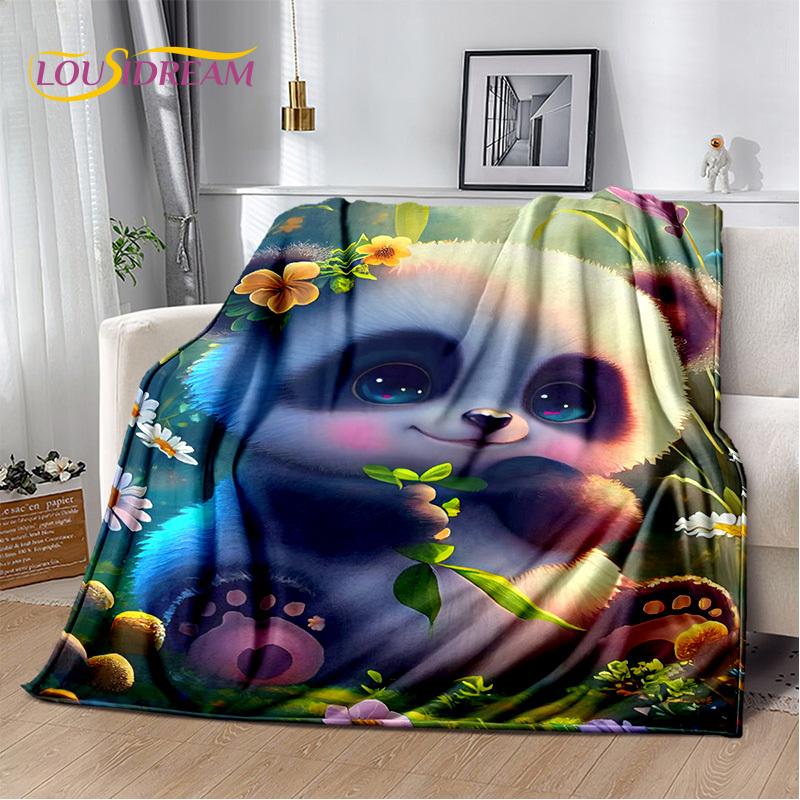 3D Dream Animal Cartoon Panda Cute Blanket,Soft Throw Blanket for Home Bedroom Bed Sofa Picnic Travel Office Cover Child Gift
