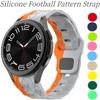 Soft Silicone Strap For Samsung Galaxy Watch 7/6/5/4 40mm 44mm Football Pattern Bracelet Band Watch 6/4 Classic 47mm 46mm Belt