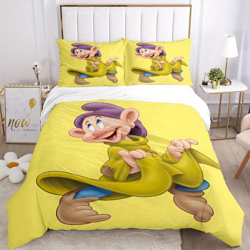 3pcs Dopey Character Bedding Set, Including 1 Quilt Cover and 2 Pillow Shams, Without Filling, Soft and Comfortable Home Bedroom D033