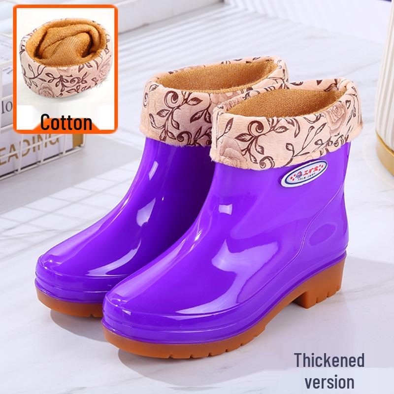 Women's Oxford Sole Waterproof Short Rain Boots - Non-Slip Fashion Outerwear Rubber Shoes