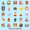 50pcs Merry Christmas and Happy New Year Stickers, Non-repetitive Cartoon Cute Characters and Animals Christmas Decorative