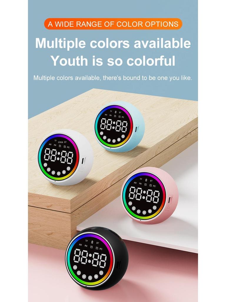 S1 Bluetooth-Lautsprecheruhr mit Telefonständer, Anruffunktion, TF-Kartenunterstützung und langer Akkulaufzeit