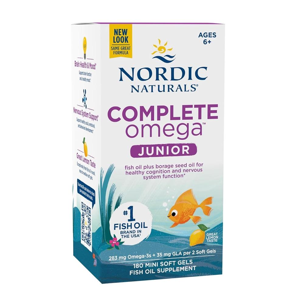 

Omega Junior 283 мг EPA 135/DHA 90 зі смаком лимона, 180 міні-капсул