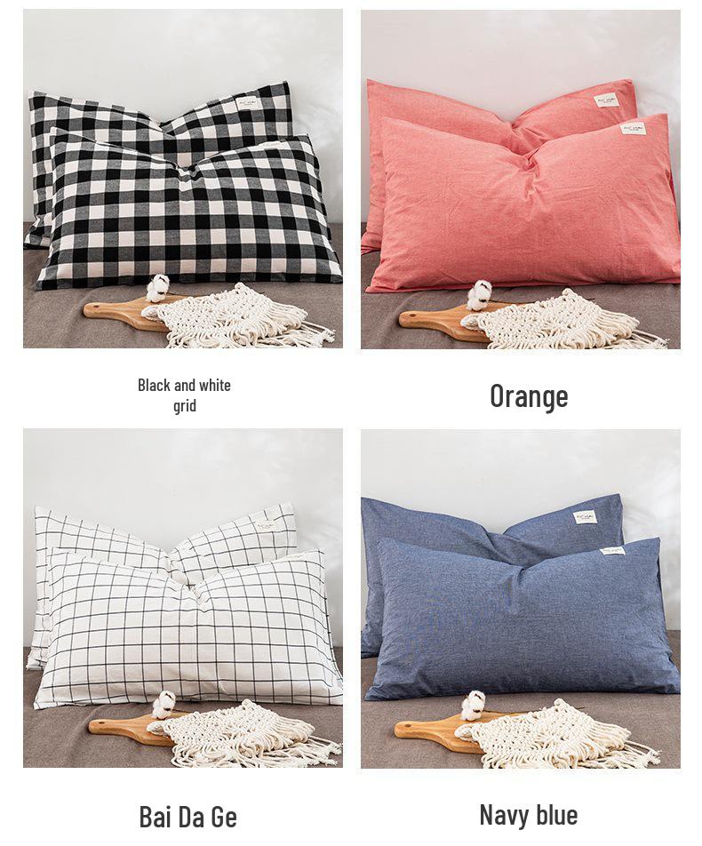 Set di Federe 100% Cotone Puro Lavato per Dormitorio - Confezione da Due Federe, Adatto per Cuscini Singoli o Doppi.