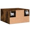 Wall Mounted Nightstands Set of 2 Smoked Oak Finish 35 x 35 x 20 cm