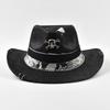 Handmade Upturned Brim Western Cowboy Hats For Men Women Punk Style Vintage Fedora Jazz Hats Panama Cowgirl Hat