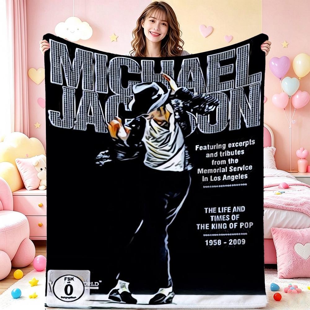 Michael Jackson History World Tour Flannel Printed Blanket Cozy Comfortable Throw Blanket For Bedroom Sofa Bed Party Decor New Year Gift