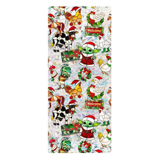 

Радужная оконная пленка с рождественским узором, пленка для защиты конфиденциальности, стеклянная наклейка, водонепроницаемая, статическая, липкая, наклейка на окно для домашнего офиса, класса G