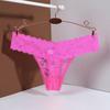 Mid Waist Lace Thong Panties Sheer Floral Underpants Women Lace Flower Briefs  Intimate Apparel