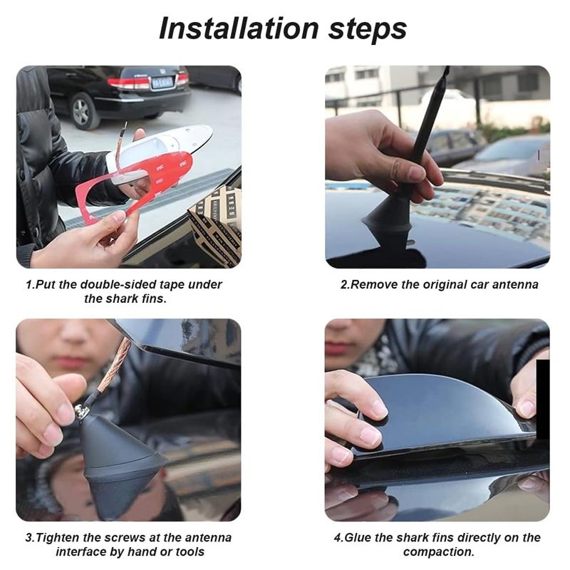 Car Shark Fin Antenna Cover Automotive Top Roof Aerials AM/FM Radio Signal Base with Adhesive Tape For Nissan Honda Toyota