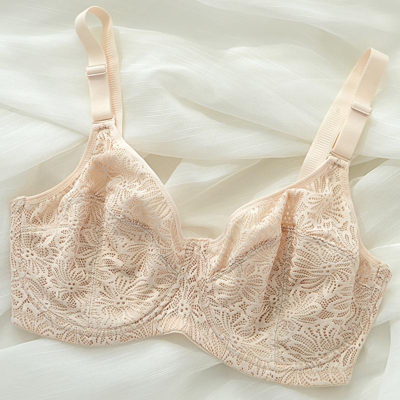 Non-padded Ultra-thin Bra Women Minimizer Wirefree 75 80 85 90 95 100 B C D E F G H Cup 34B бежевый