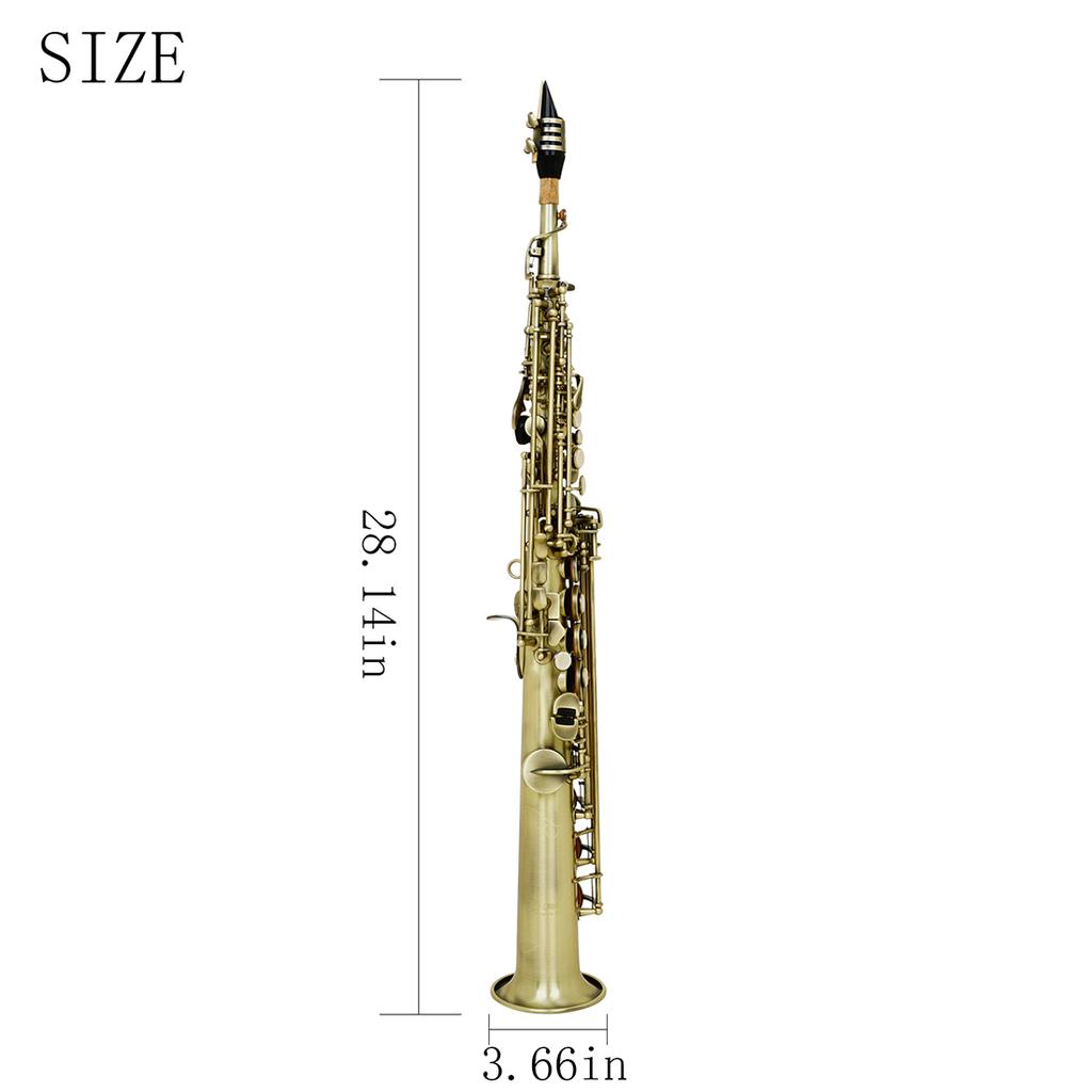 SLADE Soprano Saxophone Bb Brass Body Straight Sax Professional Saxfone Woodwinds Instrument With Case Gloves Parts