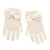 Lace Short Gloves for Little Girls 4-8 Years Tea Party Wedding Flower Gloves with Bow Kids Princess Dressing Gloves for First Communion Wedding Prom