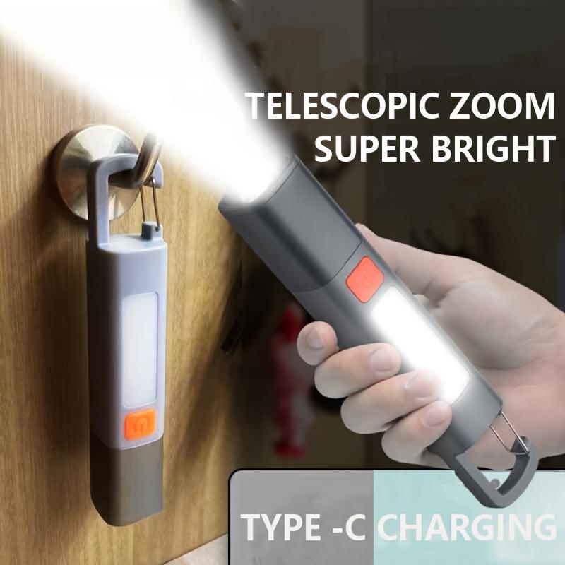High lumen flashlight with variable zoom charging, suitable for camping, hiking, and home use Camping light and barbecue light