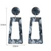 Gray Color Vintage Dangle Earrings for Women Gradient Resin Acrylic Statement Drop Earrings European&American Ear Accessories
