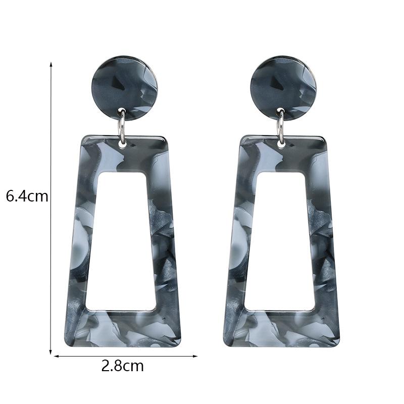 Gray Color Vintage Dangle Earrings for Women Gradient Resin Acrylic Statement Drop Earrings European&American Ear Accessories