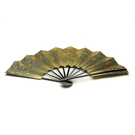 Kyoto Folding Fan, Dance Fan, Fantasy, Made in Japan, Gold, 9.5 sun (approx. 29cm), Kyoto, Black Lac