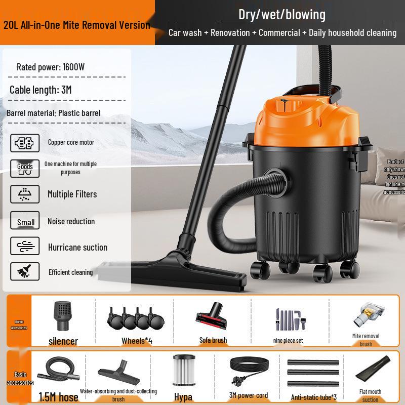 High-Power Industrial Vacuum Cleaner for Floor, Sofa, and Grout Cleaning