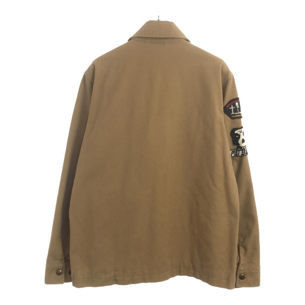OBEY Logo patch Cotton jacket S beige Back check Men's Used