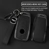Interior Mouldings Zinc Alloy Leather Car Key Fob Case 3/4 Button Fits 2019 2020 Mercedes-Benz A220 E63S AMG E-Class GLE 350 4MA