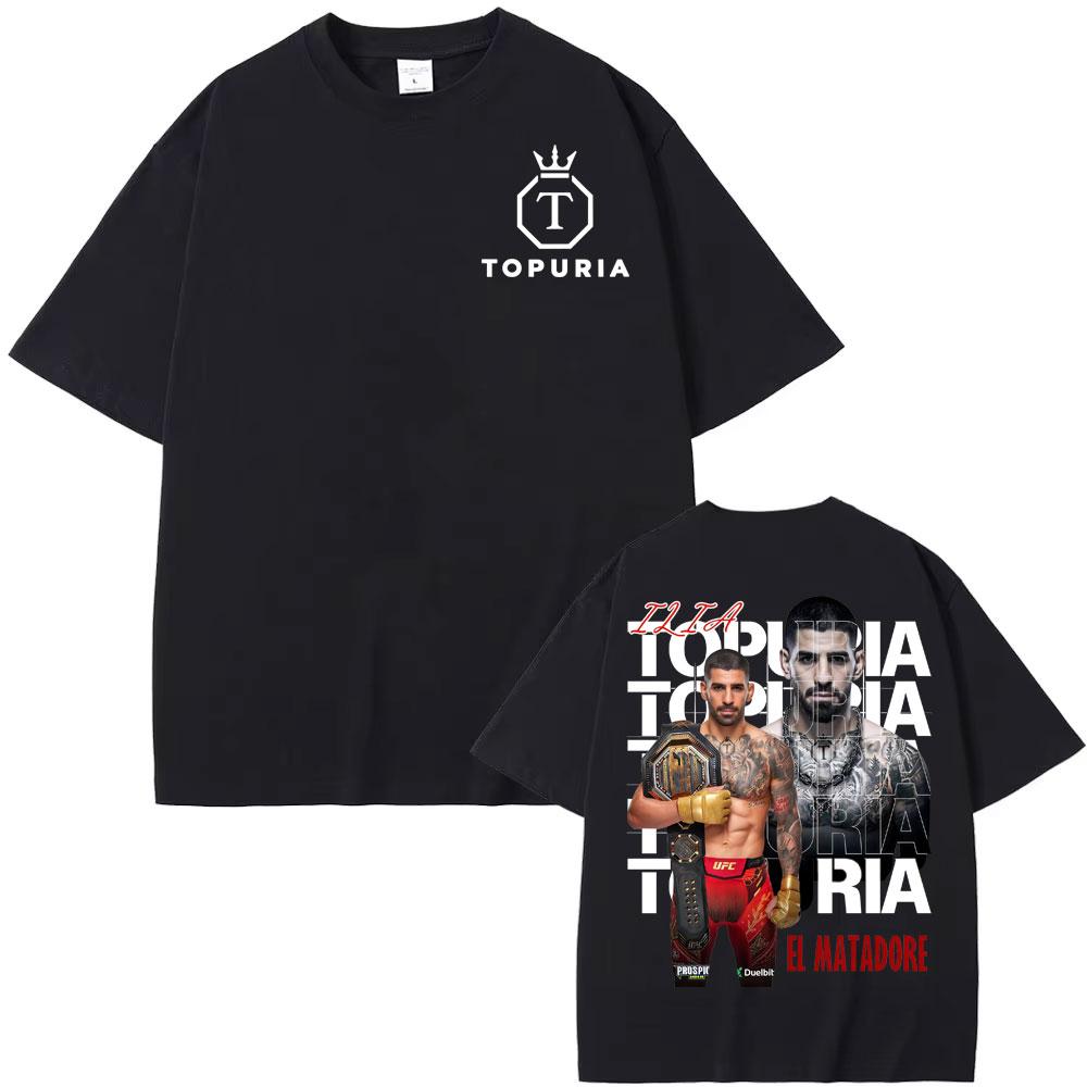 2026 El Matador Ilia Topuria Vintage Graphic T Shirt Mens Clothing Fashion Gothic T Shirts Man Summer Tops Comfort Tshirt
