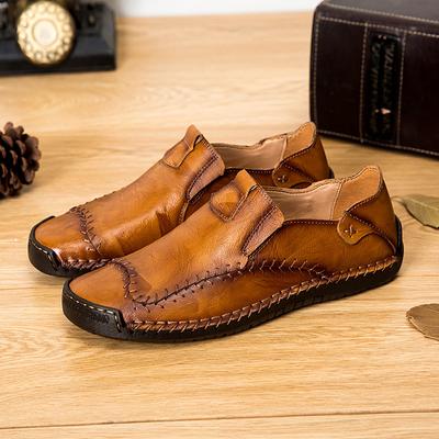 Plus Size Spring and Autumn New Men's Breathable Shoes Trendy Casual Men's Genuine Leather Shoes Soft Bottom Wild Men's