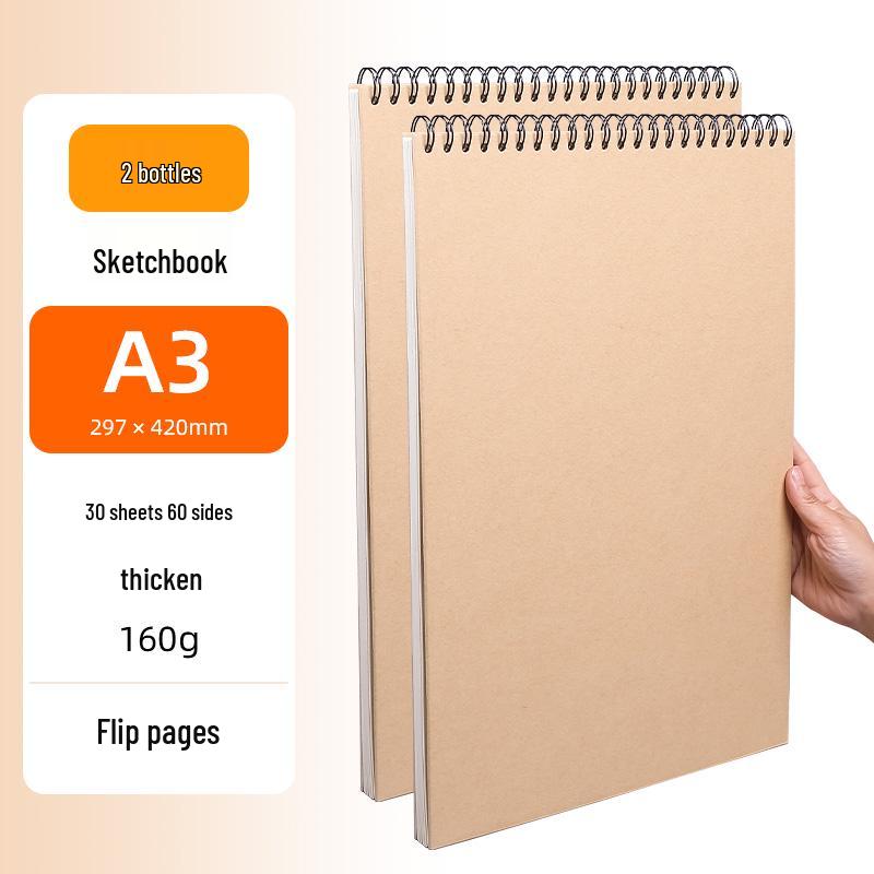 A4 Hardcover Spiralgebunden Verdicktes Skizzenbuch - Zeichenbuch für Kunststudenten mit losen Blättern 8K für die Grundschule.