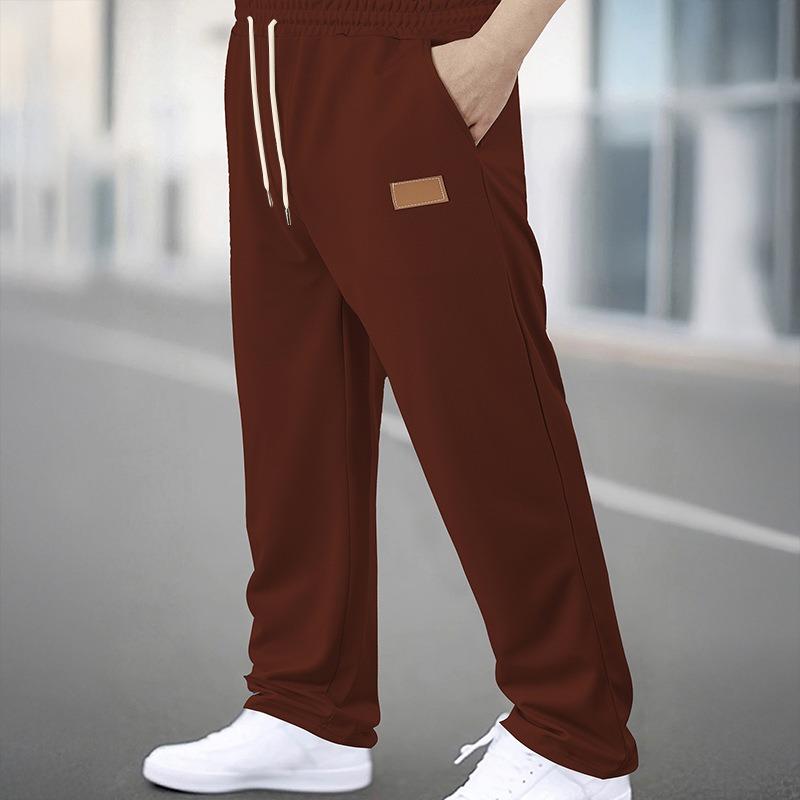 Spring Fashion Straight Casual Trousers Men's Sweatpants Drawstring Elastic Waist Micro Loose Neutral Wind Sports Trend Versatile