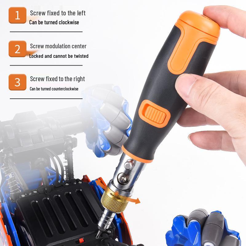 Two-Way Ratchet Variable Angle Screwdriver Set: Special Shape, Multi-function Phillips & Flathead Bits