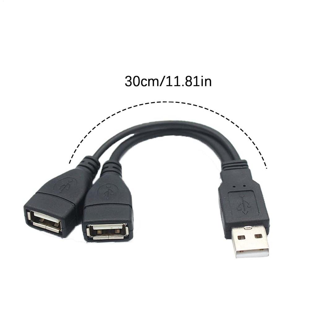 1 Male To 2 Female Extension Cord USB Splitter Y Cable Power Adapter Converter for PC Car Data Transmission Charging