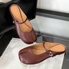 Zapatillas de dedo partido para mujer, verano, ligeras, antideslizantes, con hebilla, Mocasines, Zapatos planos lindos de cuero suave, Mocasines