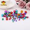 Mixed Color Metal Christmas Bell Ornaments - Decorative Open-Slit Bell Accessories