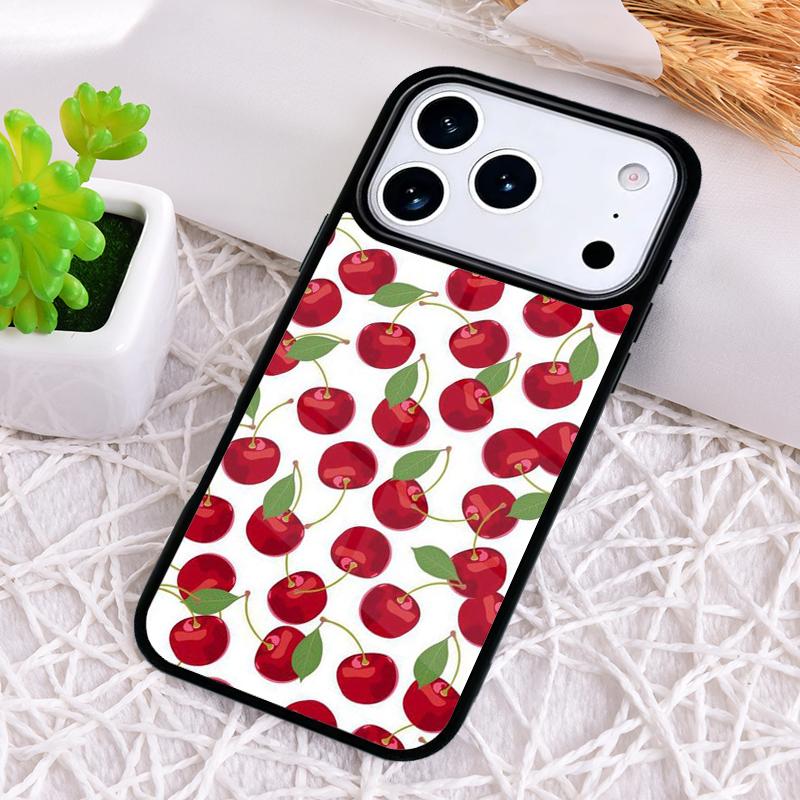 Food Fruit Red Cherry Phone Case for iPhone 17 Air 16 15 11 12 14 13 Pro Max Shockproof Cover