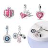 Plated 925 Silver Youth Pink Apple Charms Fit 925 Charms Bracelet Beads Jewelry Gifts for Women