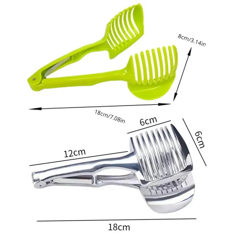 Stainless Steel Kitchen Handheld Orange Lemon Slicer Tomato Cutting Clip Fruit Slicer Onion Slicer KitchenItem Cutter Accessorie