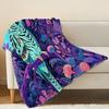 Manta Suave de Franela Polar con Estampado Floral de Loro, Tamaño Individual Cálida para Siestas, Ideal para Decoración de Dormitorio, Navidad y Halloween