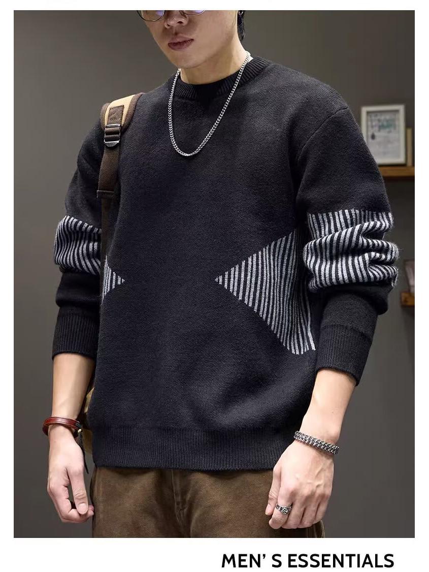 

American Retro Men s High Collar Casual Knit Sweater XL чёрный