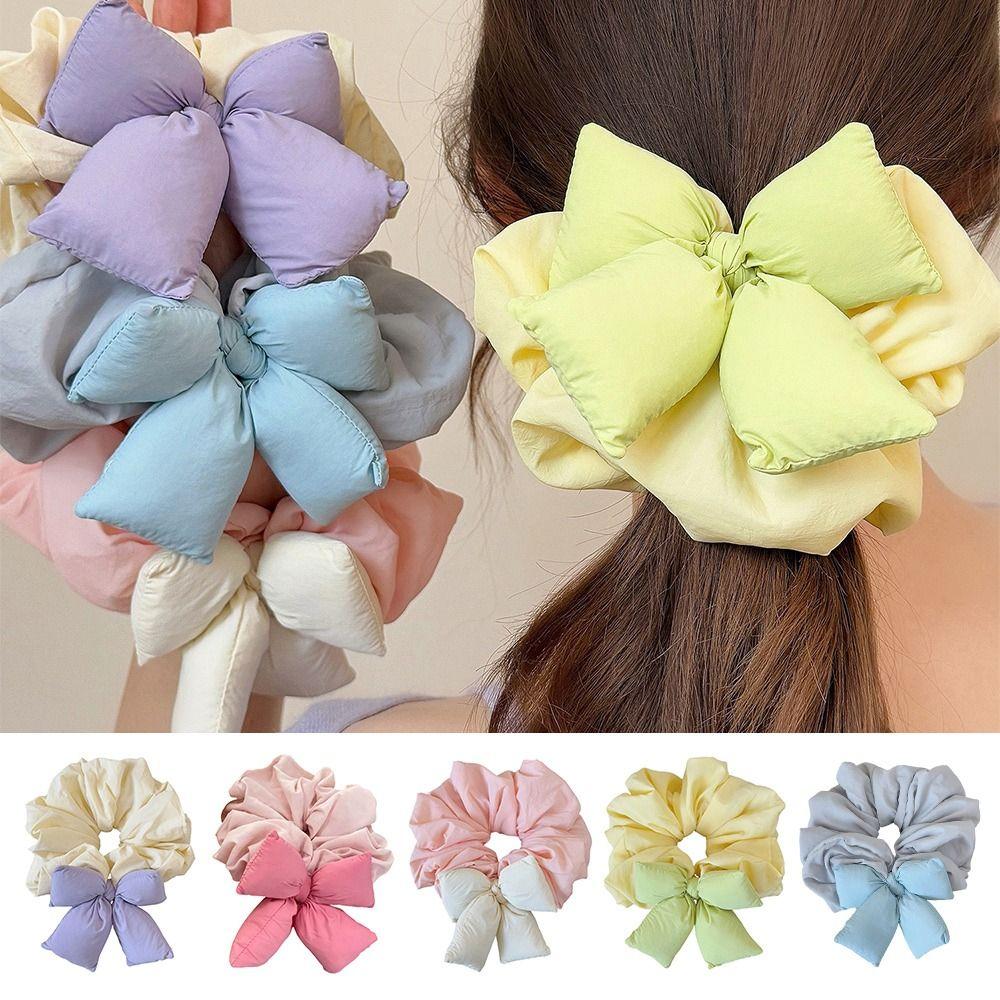 Large Elastic Elastic Fabric Hair Ties Bowknot Hair Scrunchies  High Aesthetic Value